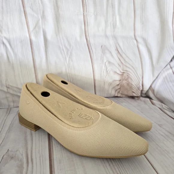 Vivaia Minnie Pro Small Square Toe Flats Khaki Tan Womens 41 US 9.5 - Picture 11 of 11